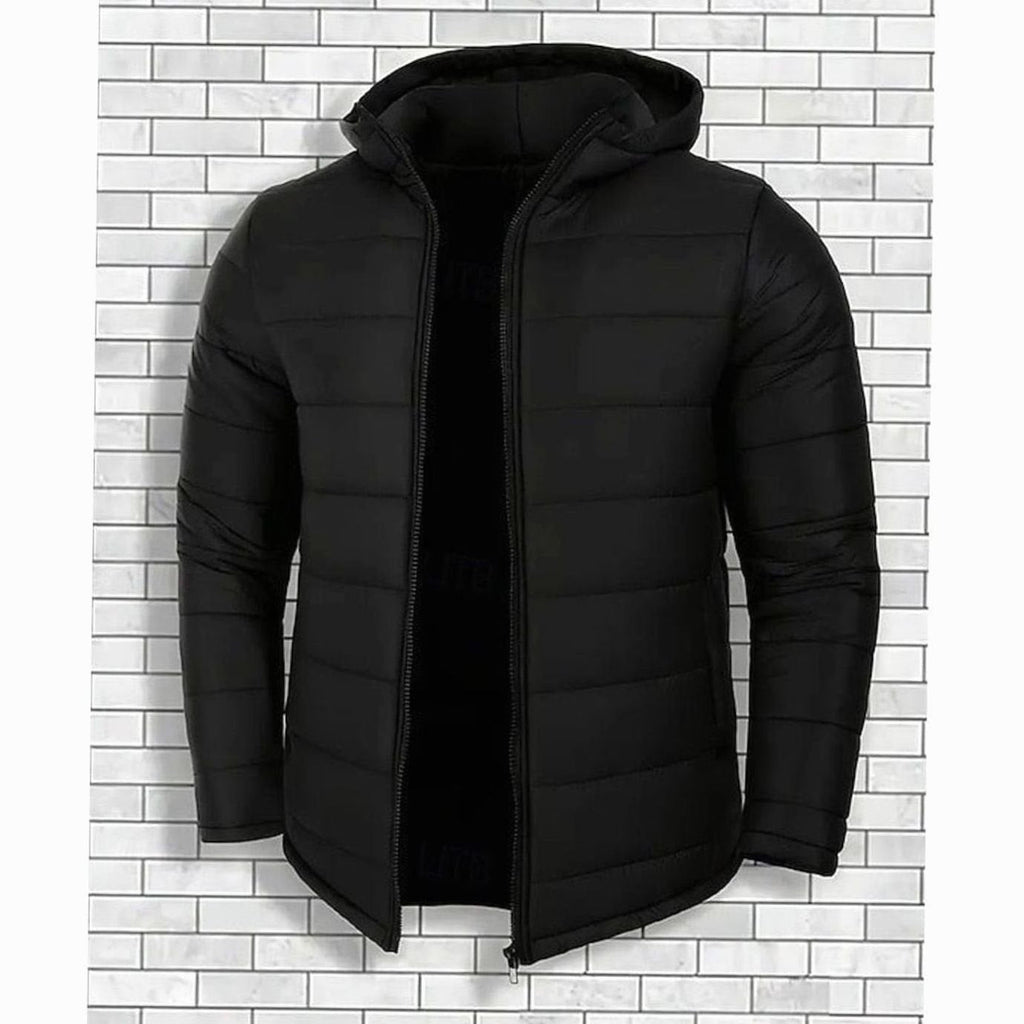 Men's Quilted Winter Puffer Jacket with Hood