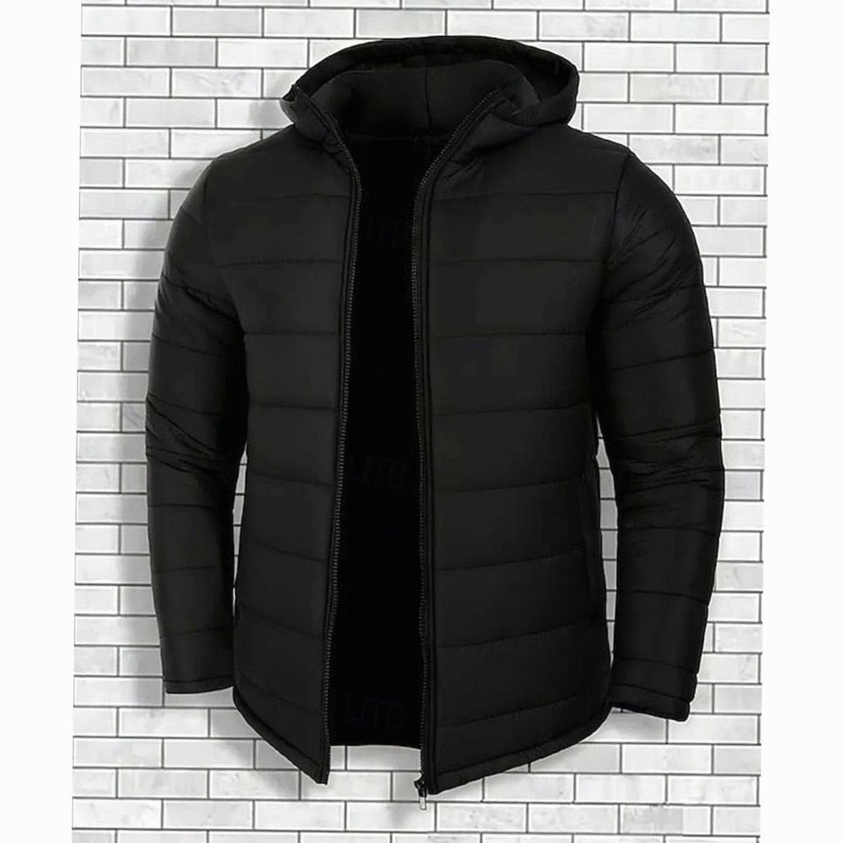 Men's Quilted Winter Puffer Jacket with Hood