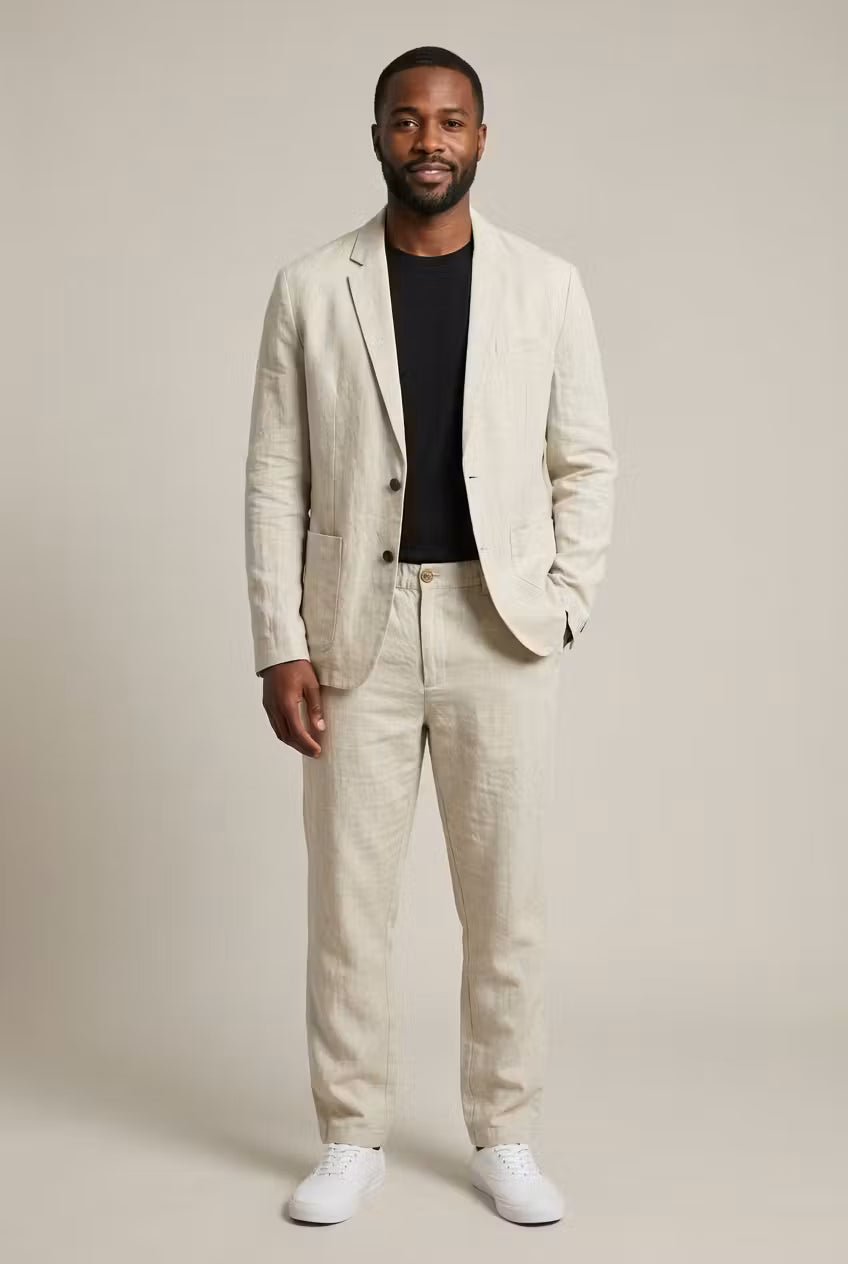 Men's Linen Suit Set