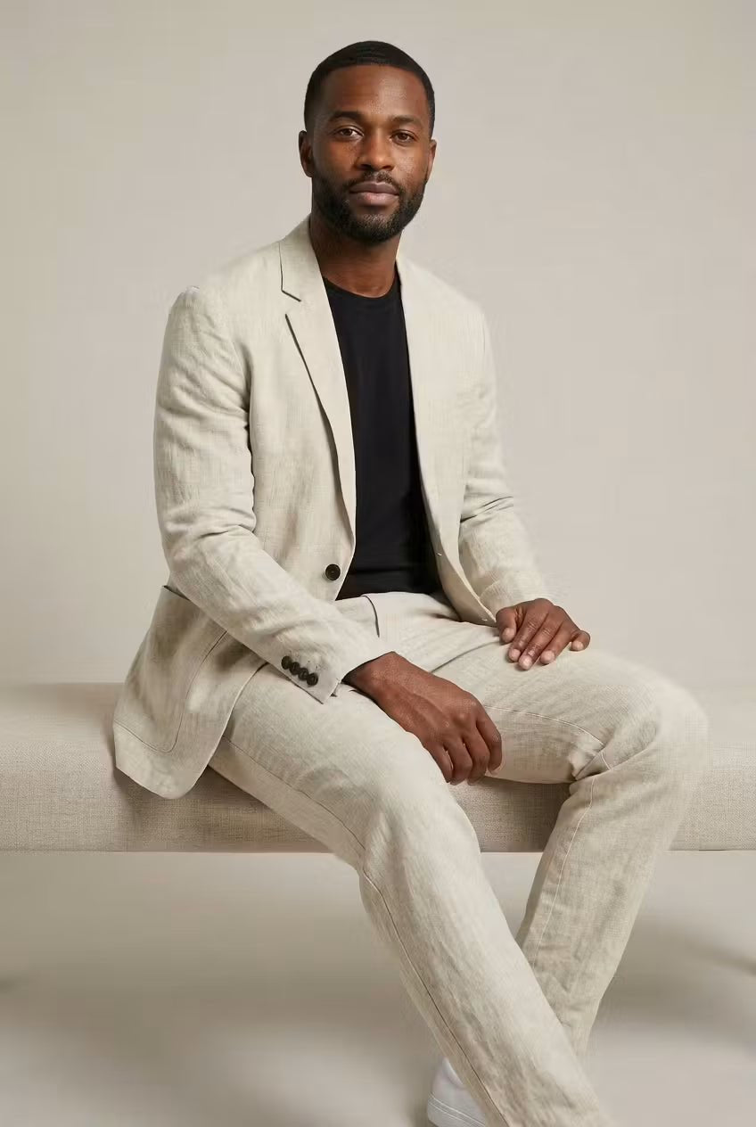 Men's Linen Suit Set