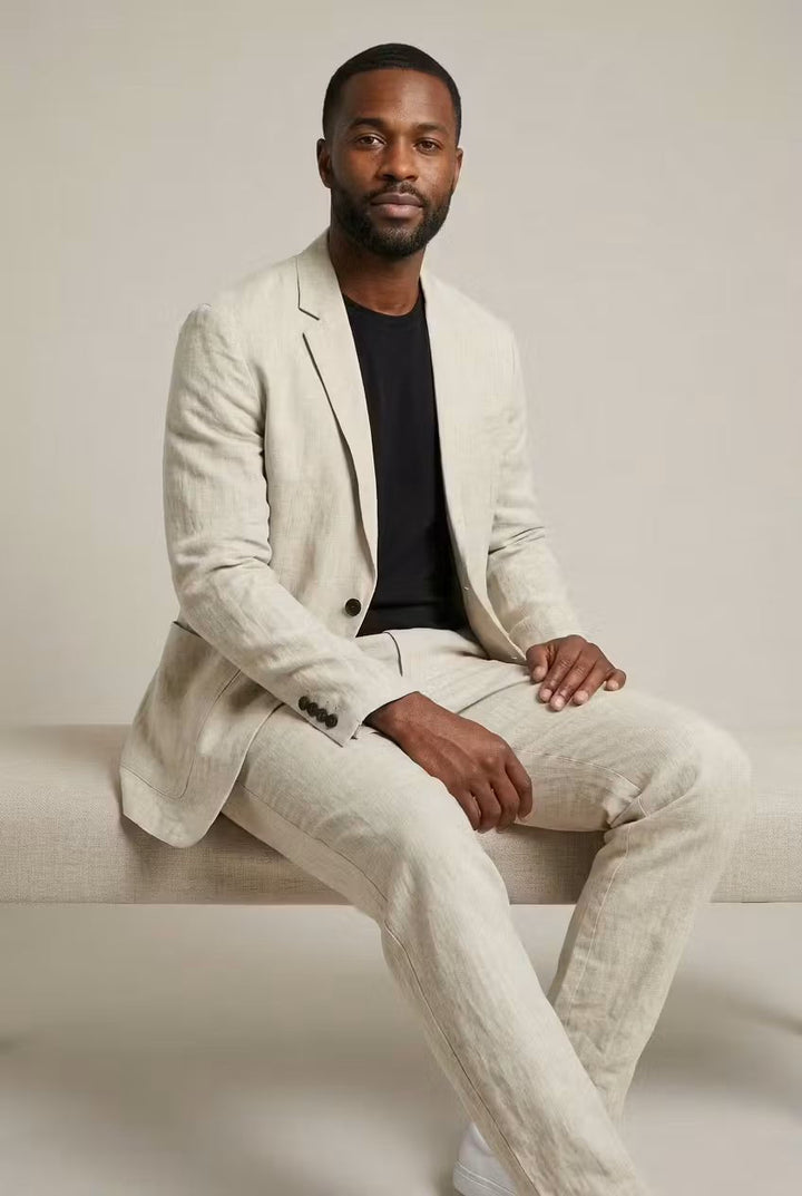 Men's Linen Suit Set