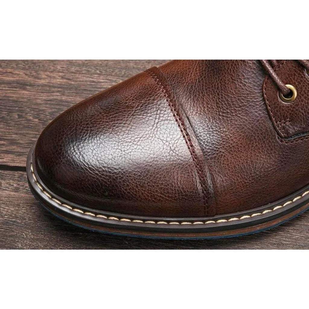 Stivaletti Oxford in pelle da uomo con cerniera laterale