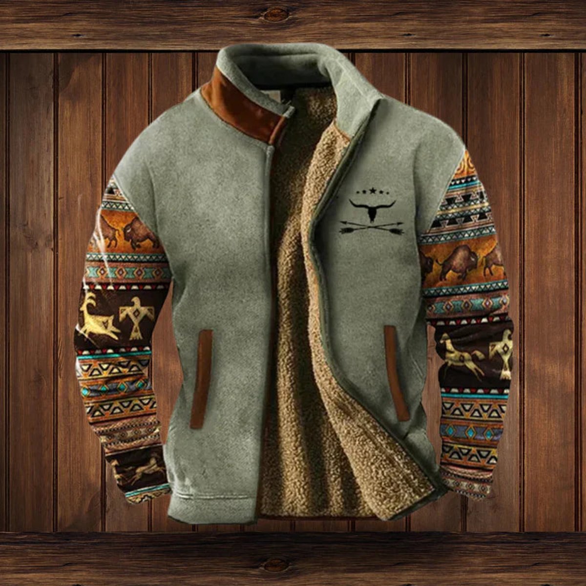 Men's Fleece Lined Western Cardigan