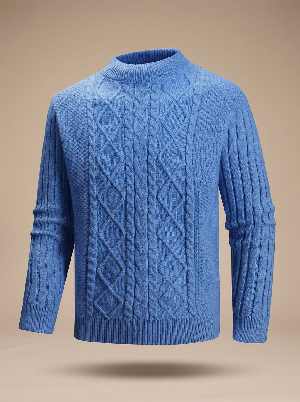 Men's Cable Knit Roll Neck Jumper
