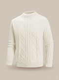 Men's Cable Knit Roll Neck Jumper