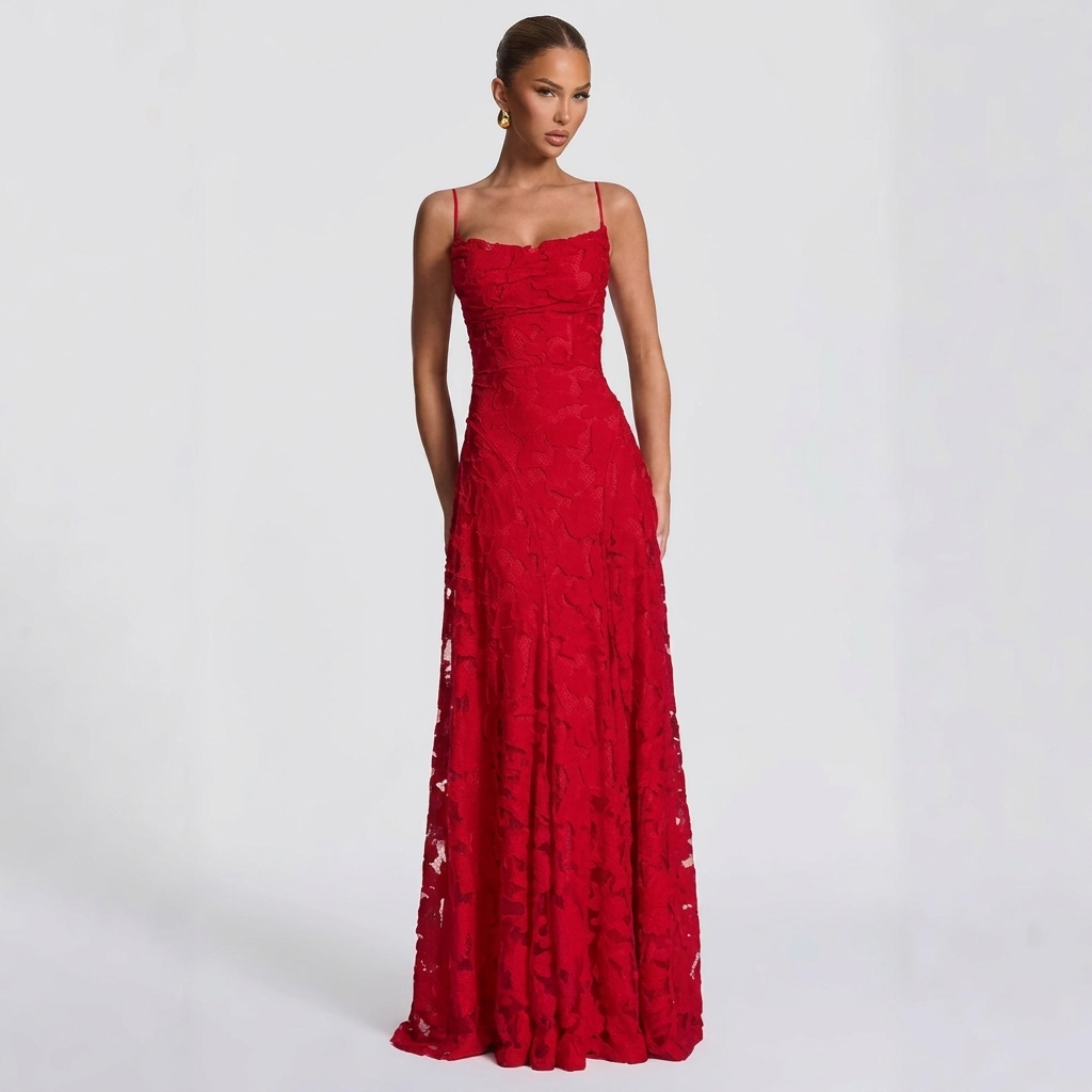 Women's Backless Lace-Up Party Dress