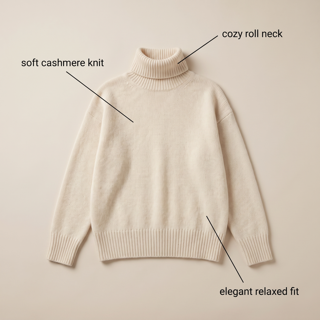 Women's Cashmere Blend Roll Neck Jumper