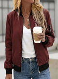 Blouson bomber pour femme avec poches et fermeture zippée