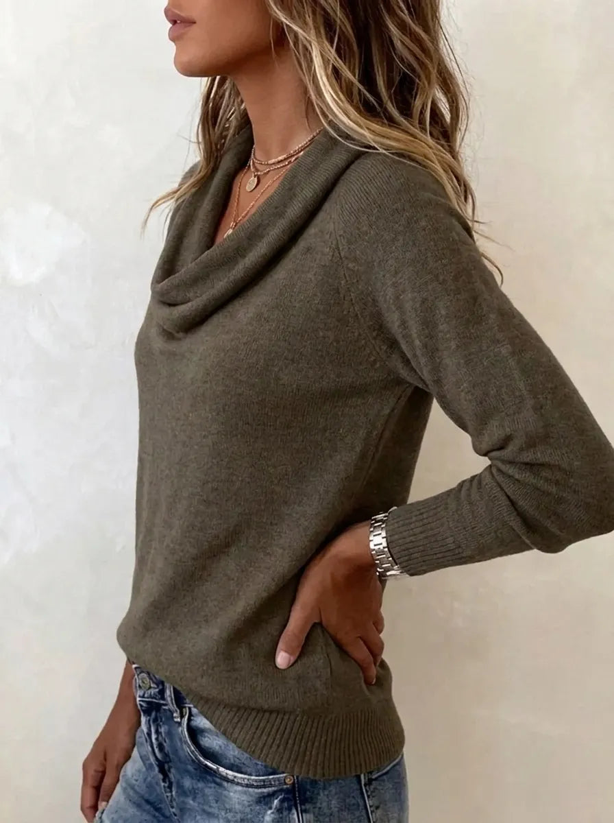 Jersey de punto de mujer con mangas largas