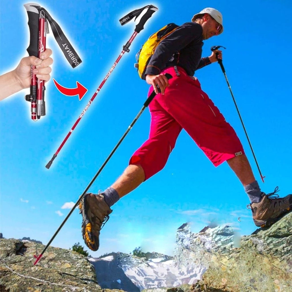 Hiking Poles Foldable Trekking Sticks with Adjustable Length and Foam Grip - Image 1