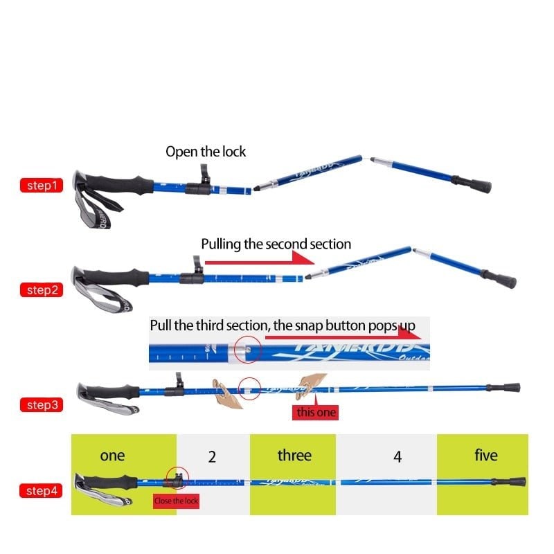 Hiking Poles Foldable Trekking Sticks with Adjustable Length and Foam Grip - Image 12