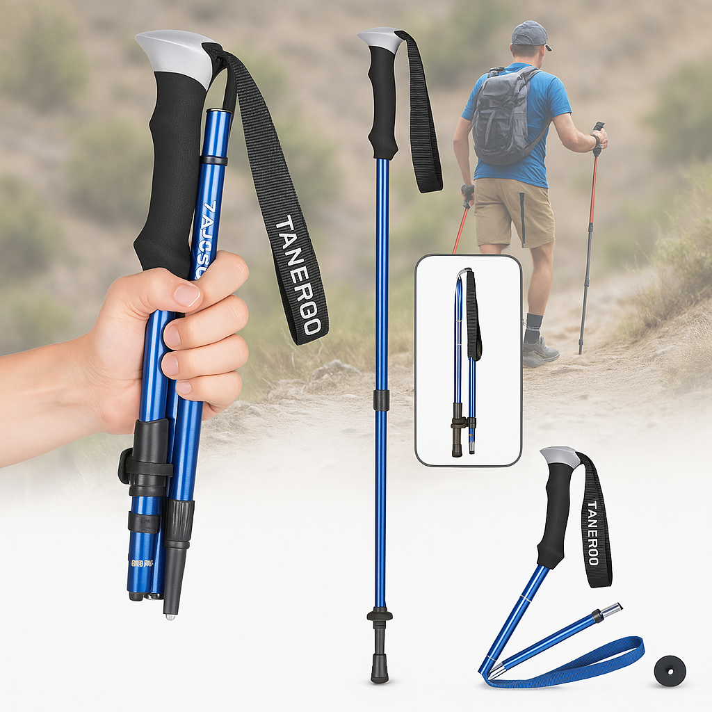 Hiking Poles Foldable Trekking Sticks with Adjustable Length and Foam Grip - Image 4