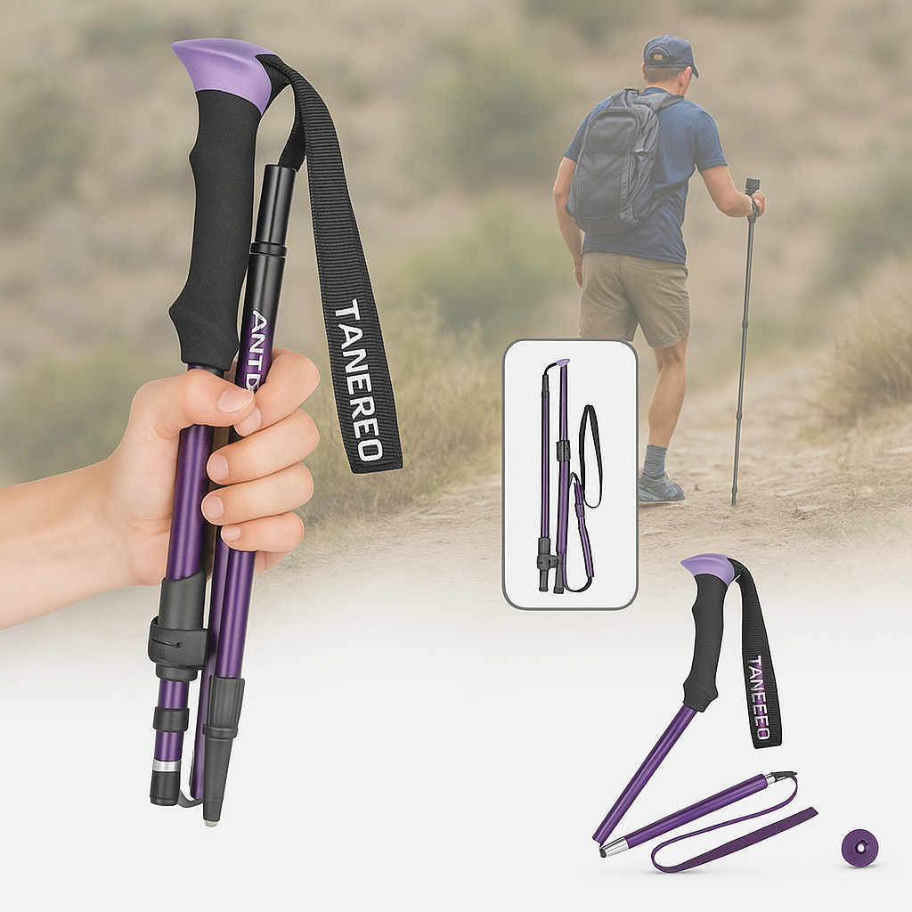Hiking Poles Foldable Trekking Sticks with Adjustable Length and Foam Grip - Image 5
