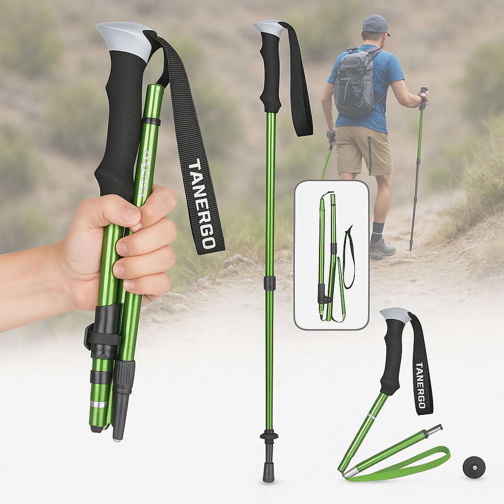 Hiking Poles Foldable Trekking Sticks with Adjustable Length and Foam Grip - Image 7