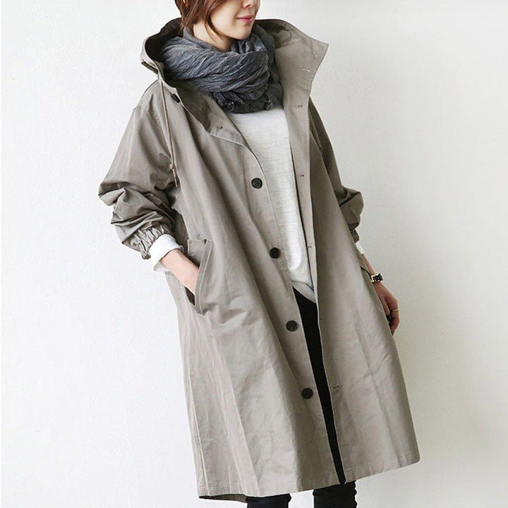 Women's Long Hooded Raincoat