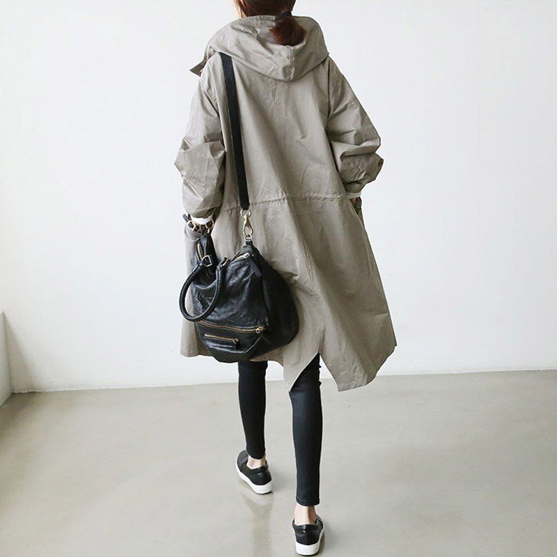 Women's Long Hooded Raincoat