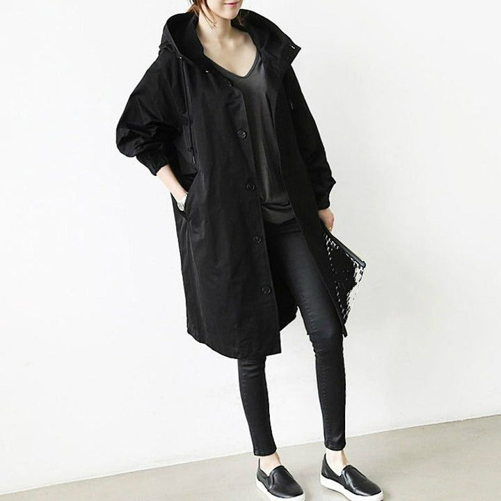 Women's Long Hooded Raincoat