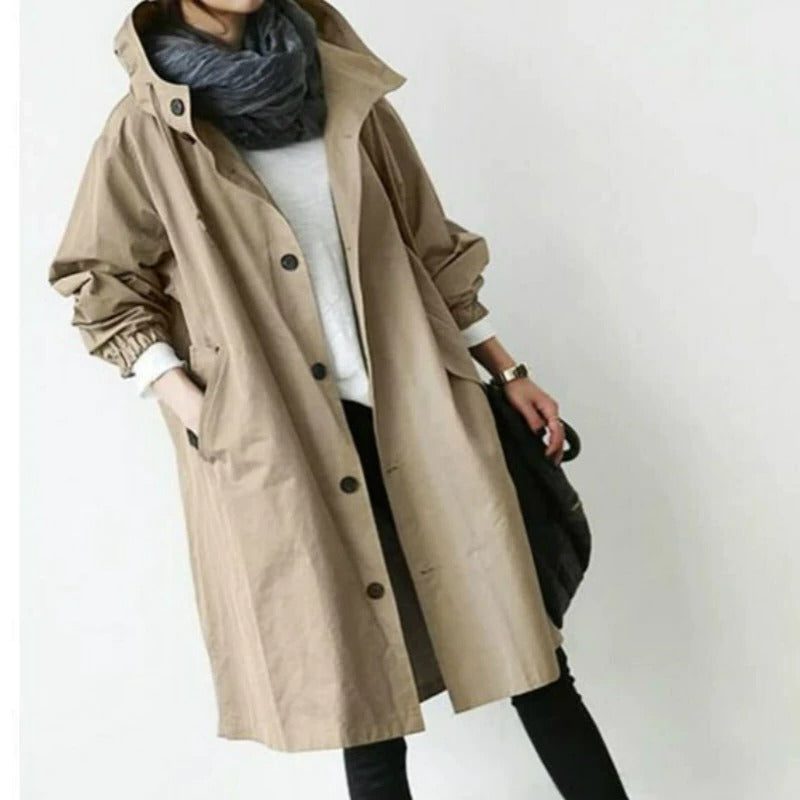 Women's Long Hooded Raincoat