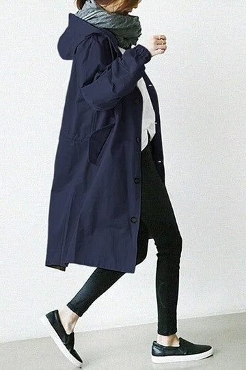 Women's Long Hooded Raincoat