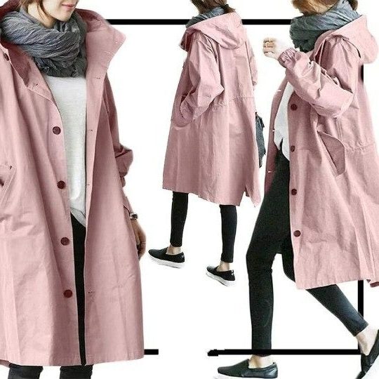 Women's Long Hooded Raincoat