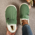 House Slipper Boots with Sherpa Fleece Lining Corduroy Upper and Non-Slip Sole - Image 1