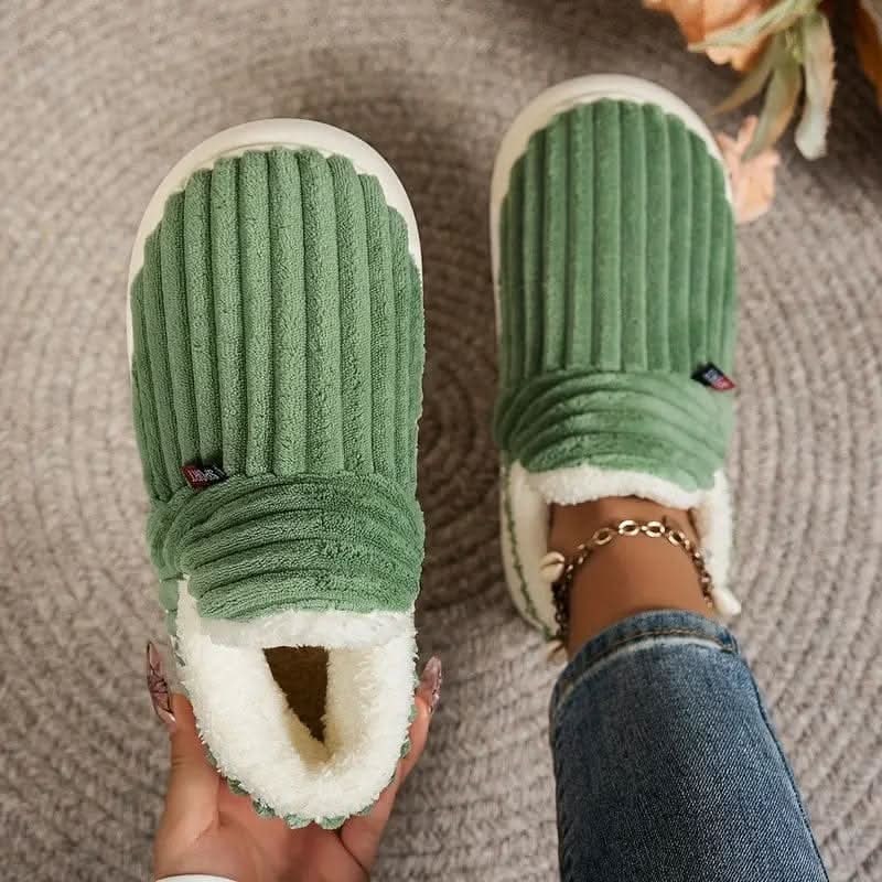 House Slipper Boots with Sherpa Fleece Lining Corduroy Upper and Non-Slip Sole - Image 1