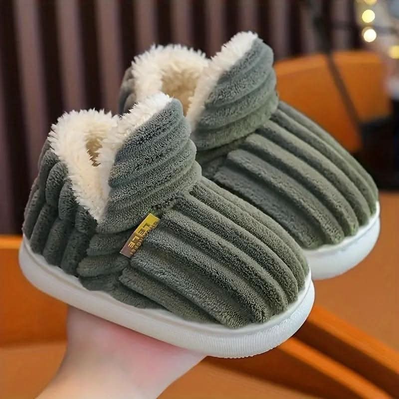 House Slipper Boots with Sherpa Fleece Lining Corduroy Upper and Non-Slip Sole - Image 14