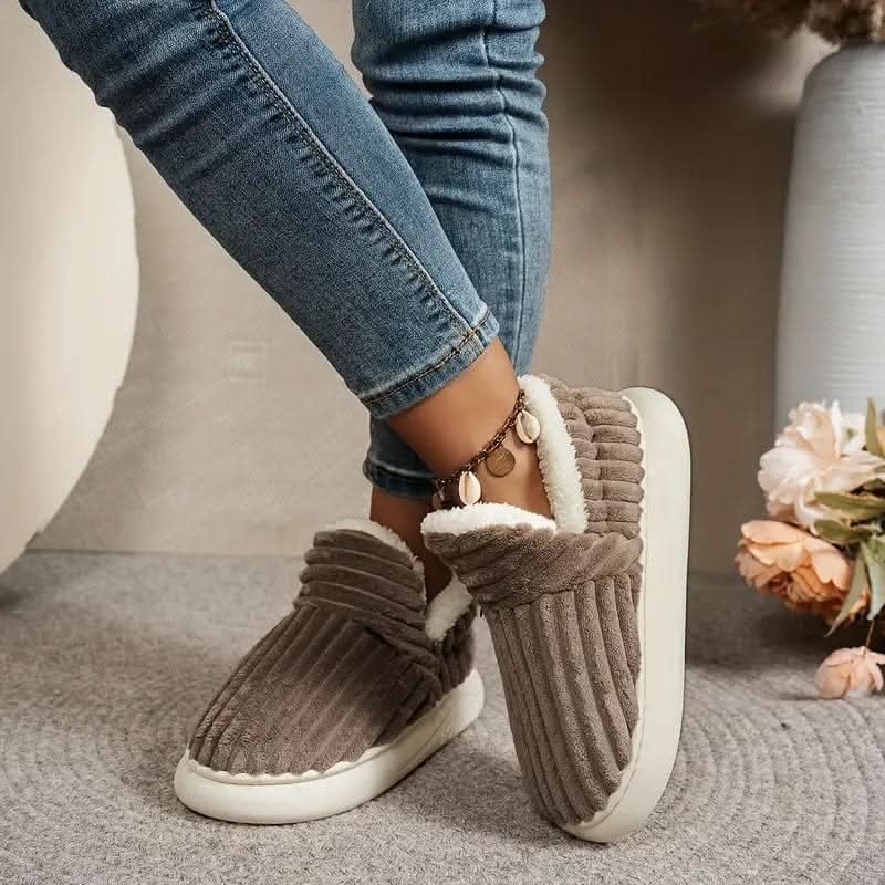 House Slipper Boots with Sherpa Fleece Lining Corduroy Upper and Non-Slip Sole - Image 5