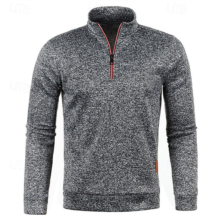 Men's Quarter Zip Textured Jumper