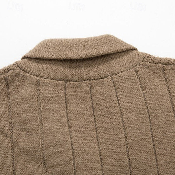 Men's Cable Knit Shawl Collar Cardigan