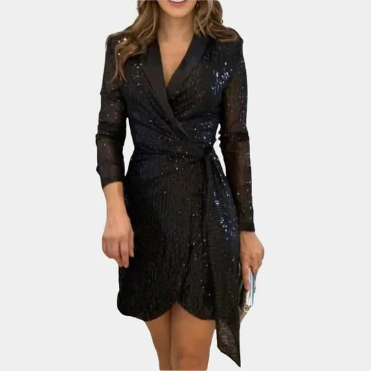 Women's Glitter Blazer Mini Dress