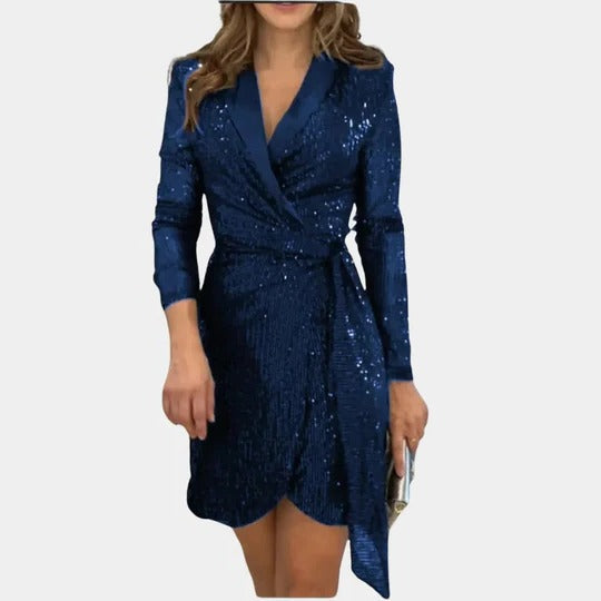 Women's Glitter Blazer Mini Dress