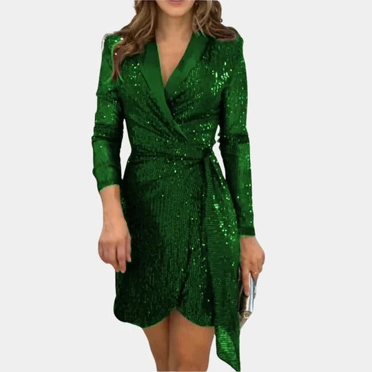 Women's Glitter Blazer Mini Dress