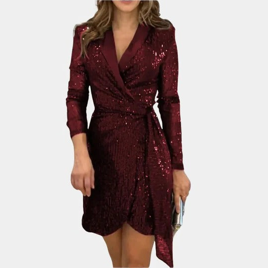 Women's Glitter Blazer Mini Dress