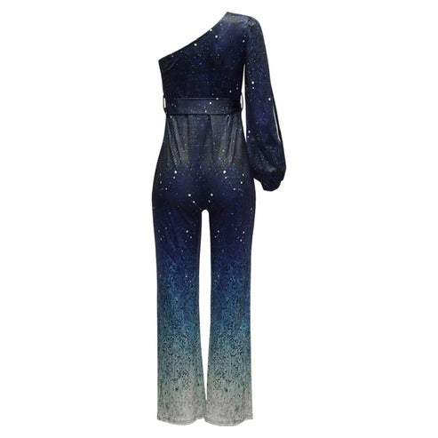 Izabela | Women's One-Shoulder Wide Leg Jumpsuit