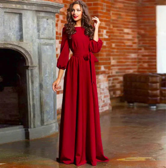 Stefania | Long Sleeve Maxi Evening Dress