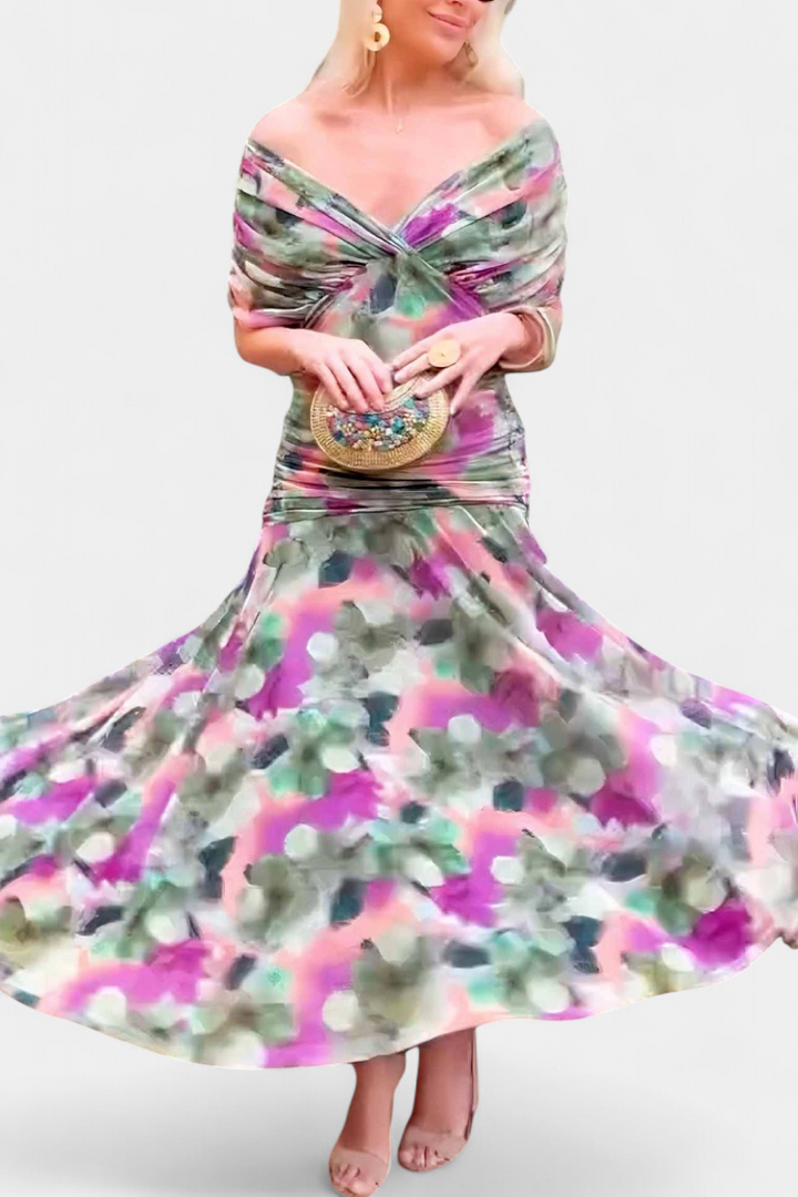Natalia | Women's Maxi Evening Dress with Off-the-Shoulders