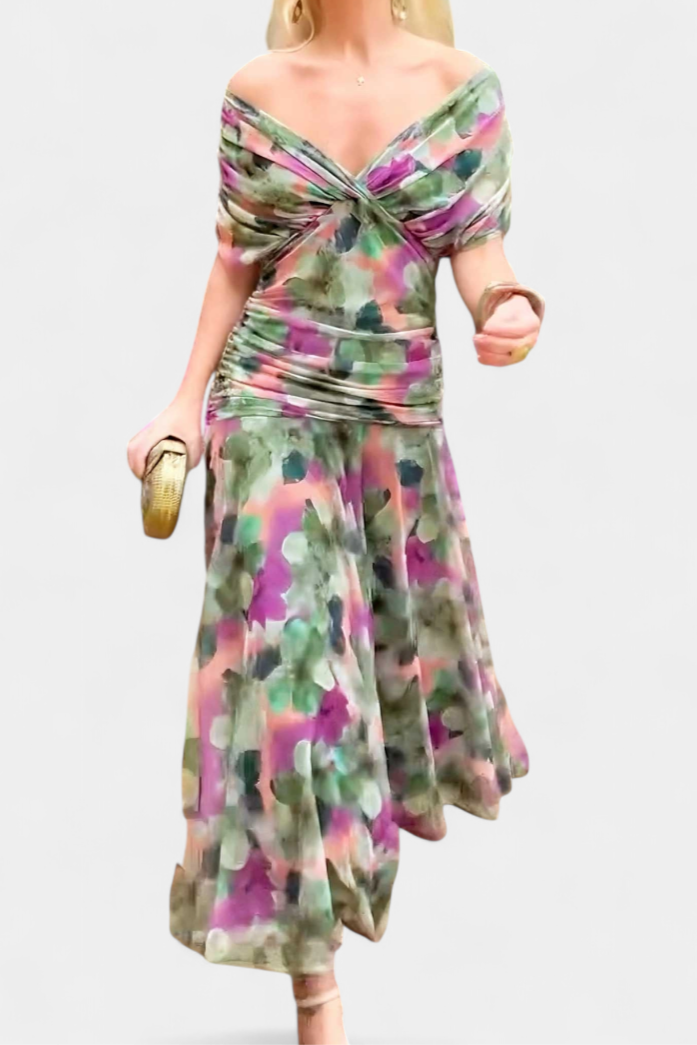 Natalia | Women's Maxi Evening Dress with Off-the-Shoulders