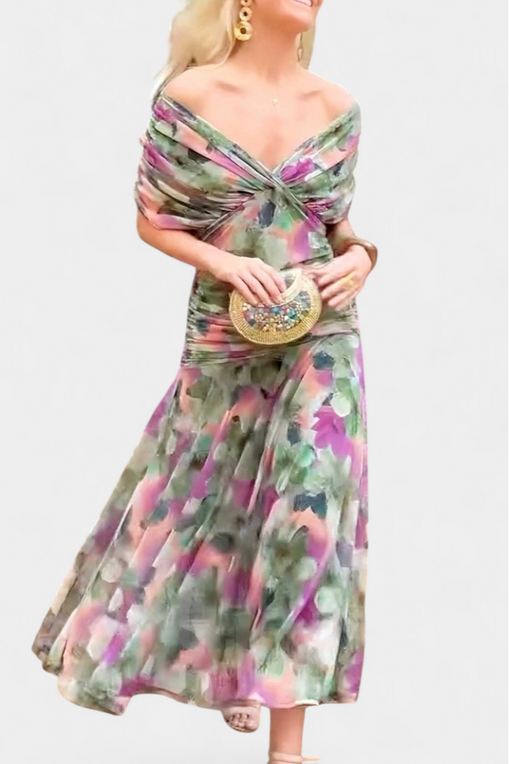 Natalia | Women's Maxi Evening Dress with Off-the-Shoulders