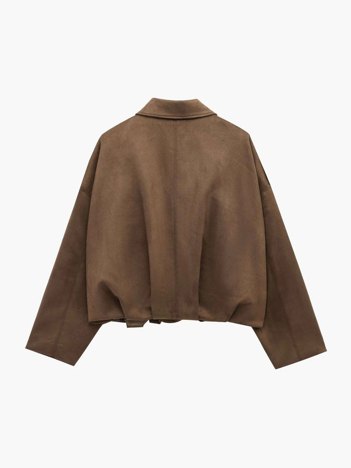 Women's Faux Suede Bomber Jacket