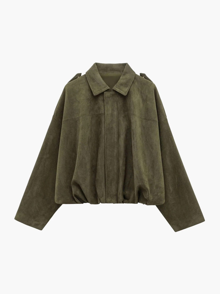 Women's Faux Suede Bomber Jacket