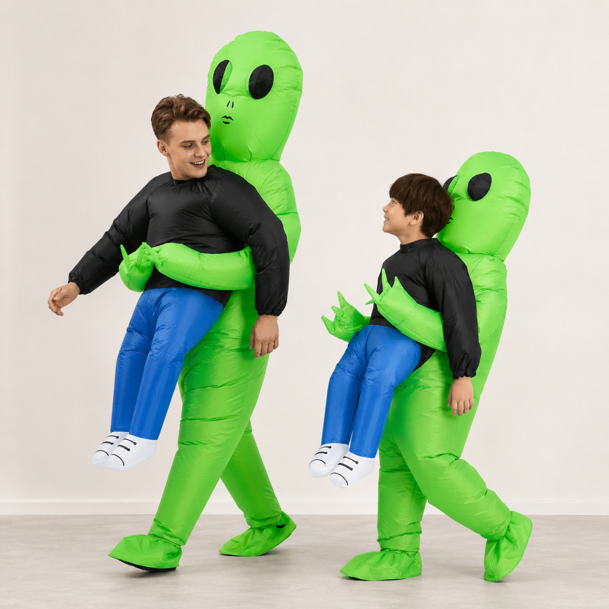 Inflatable Alien Costume with Carried Figure Illusion for Kids - Image 1