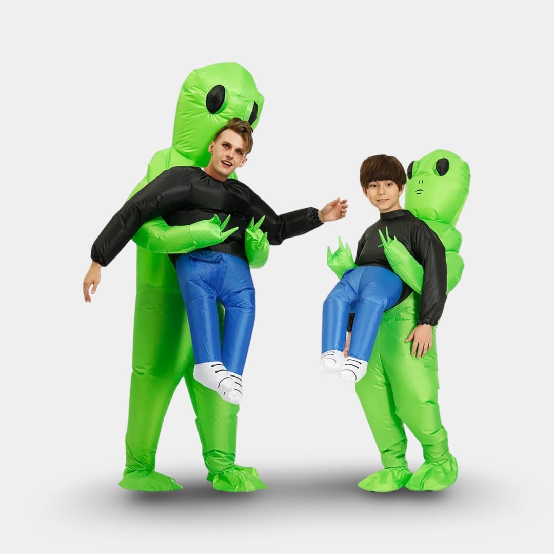 Inflatable Alien Costume with Carried Figure Illusion for Kids - Image 4
