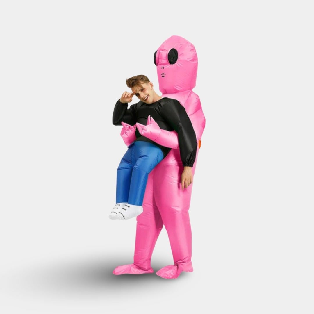 Inflatable Alien Costume with Carried Figure Illusion for Kids - Image 5