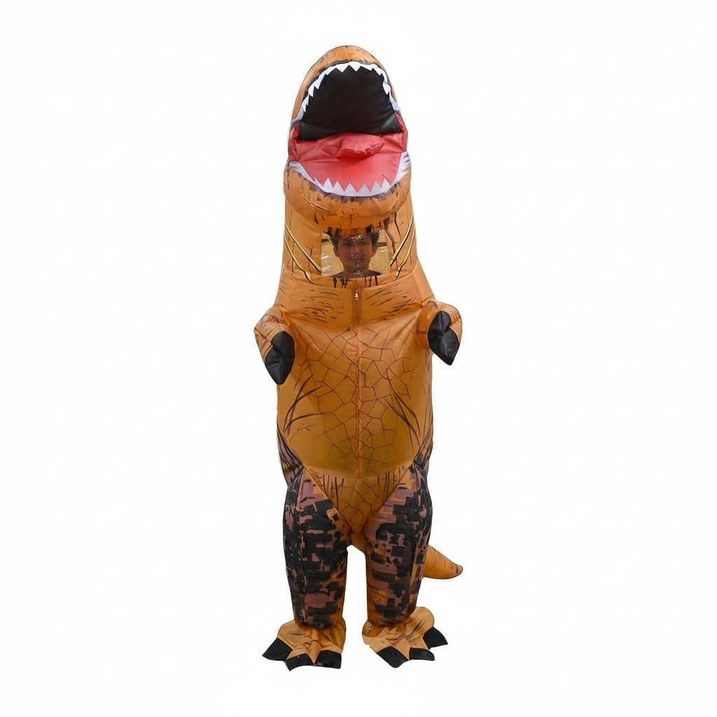 Inflatable Dinosaur Costume for Kids' with Built-In Fan and Clear Viewing Window - Image 2