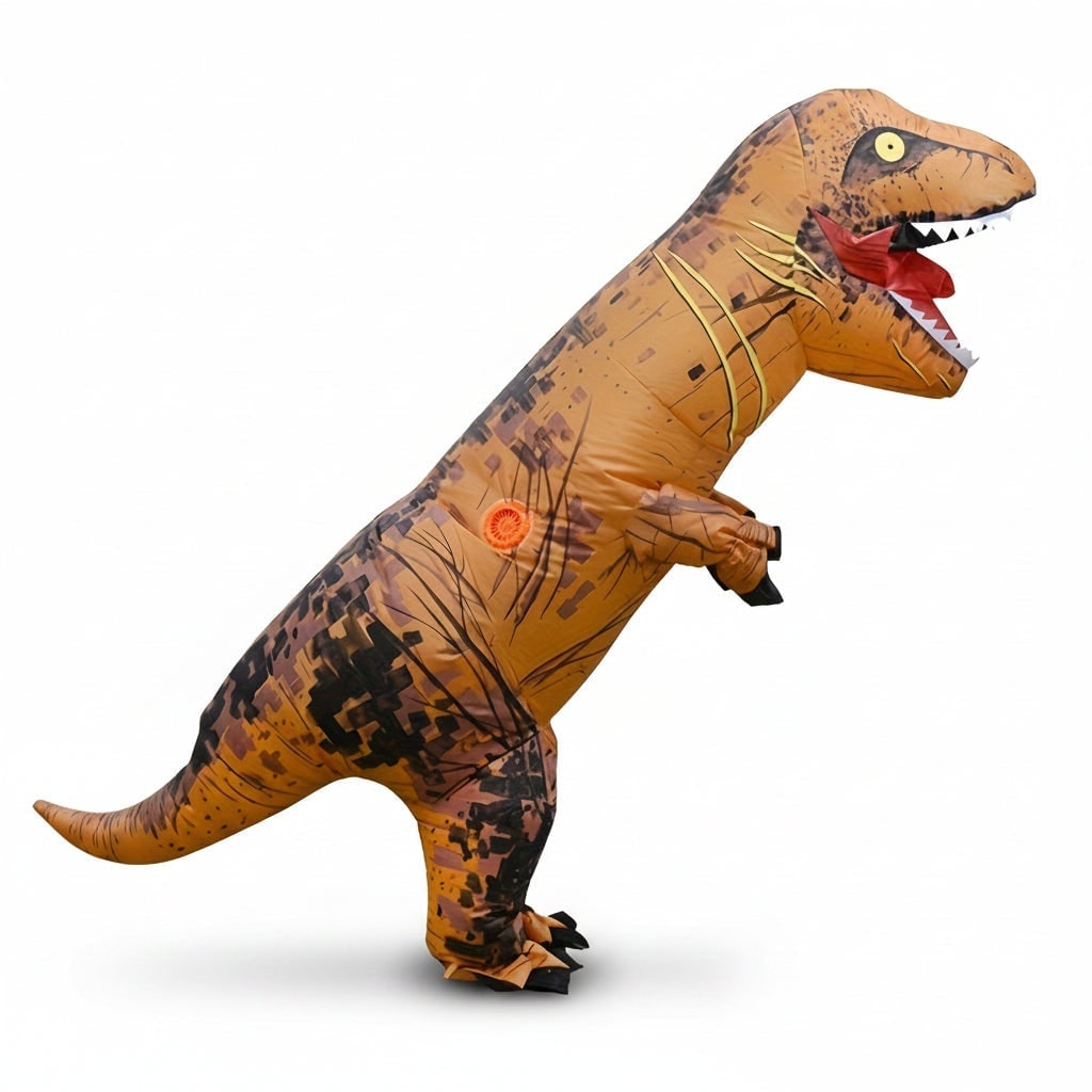 Inflatable Dinosaur Costume for Kids' with Built-In Fan and Clear Viewing Window - Image 4
