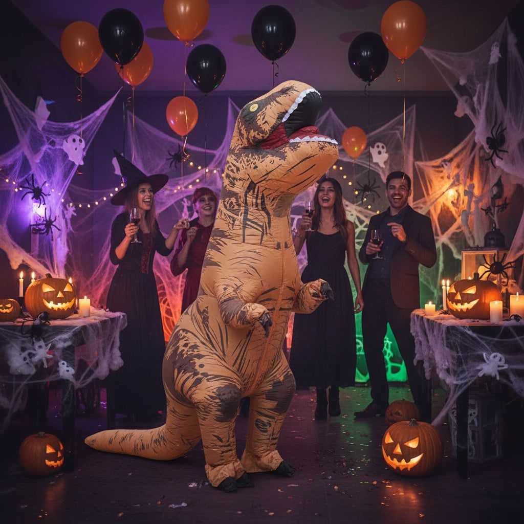Inflatable Dinosaur Costume with Battery Operated Fan and Long Tail - Image 3