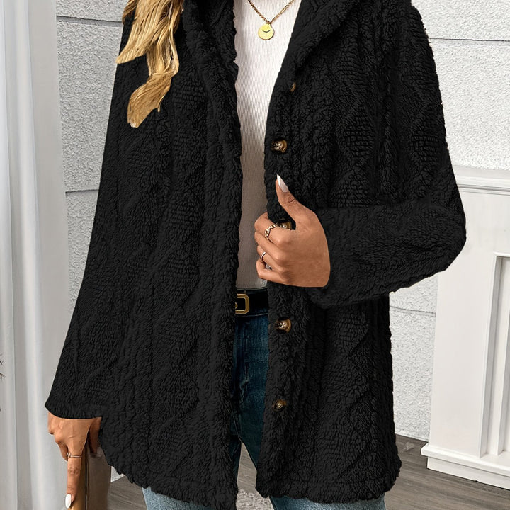 Women's Fluffy Teddy Coat with Button Front