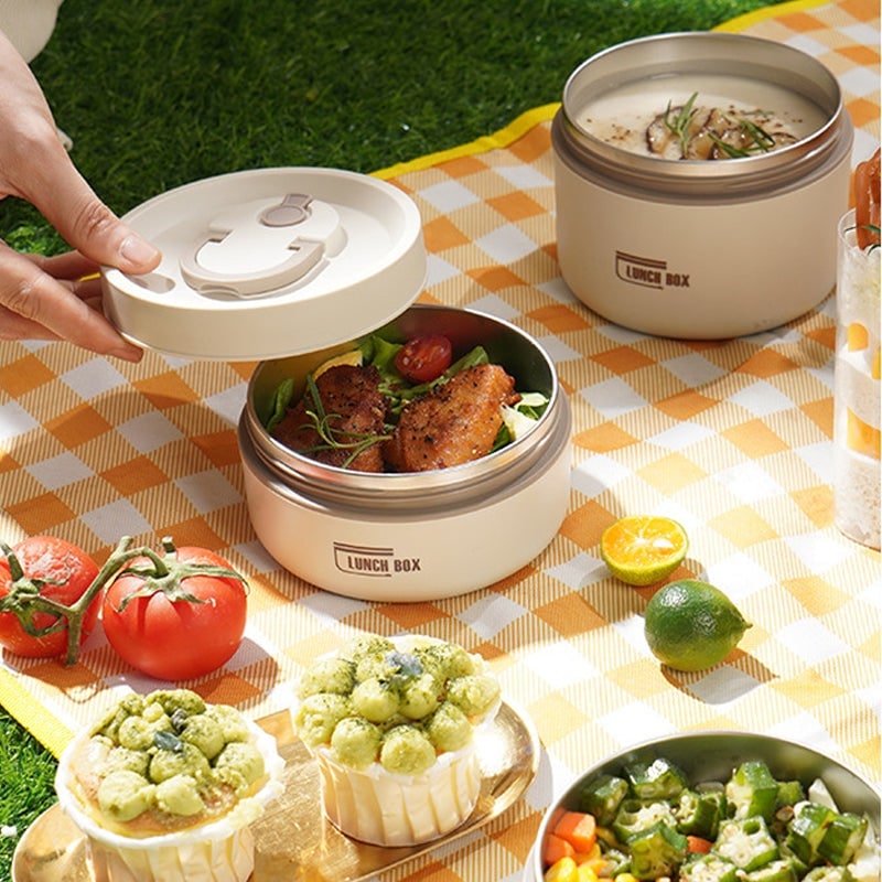 Insulated Lunch Box with Stainless Steel Stackable Bento Containers and Thermal Carry Bag - Image 4