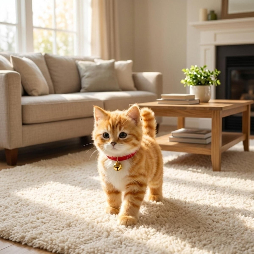 Interactive Electronic Toy Cat with Walking and Meowing Function Plush Orange Tabby Kitten - Image 2